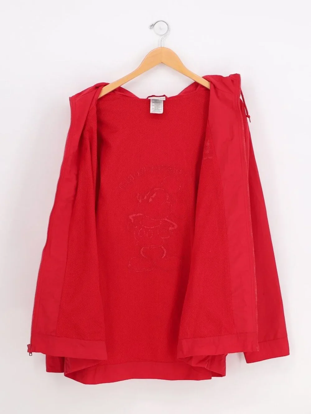 Vintage Walt Disney Mickey Red Hooded Zip Jacket Mesh Lined Size XXL